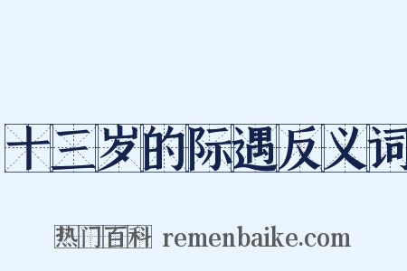 十三岁的际遇反义词是什么意思的图片